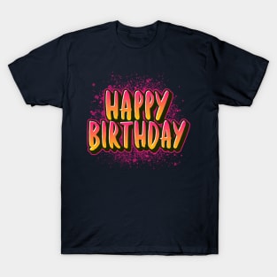 Happy Birthday Pink T-Shirt